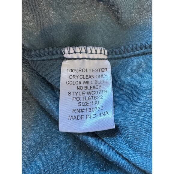 Umgee Whimsigoth Plus Size 1XL Crushed Velvet Button Down Shirt Tunic Jewel Tone - Picture 12 of 12